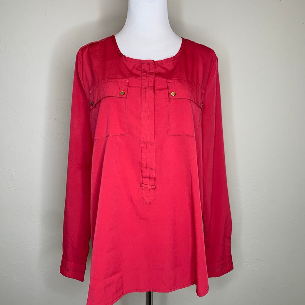 Jones New York Pink Linen Tunic Sz Medium